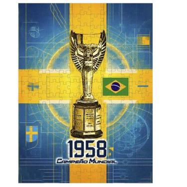Imagem de Quebra-Cabeça Copa Suécia 1958 - Brasil Campeão - 300 Peças - Coleção 