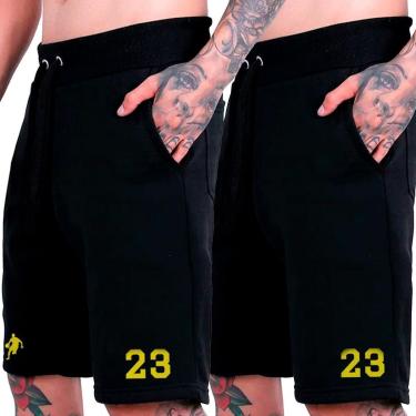 Imagem de Kit 2 Bermudas Moletom Plus Size Shorts Grande Academia Treino Basquete-Masculino