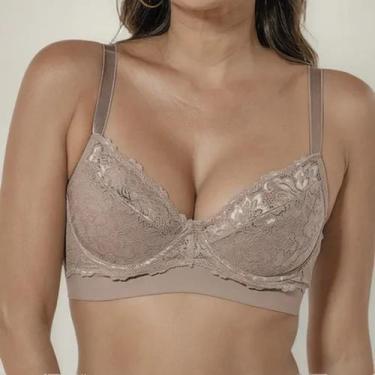 Imagem de Sutiã Plus Sustentação Renda Com Aro Antinea Demillus 064021, Bege, 50