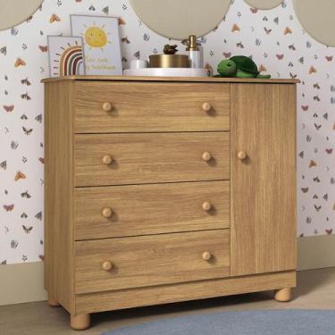 Imagem de Cômoda Infantil 95cm 1 Porta e 4 Gavetas Allegra Multimóveis MP4444, M