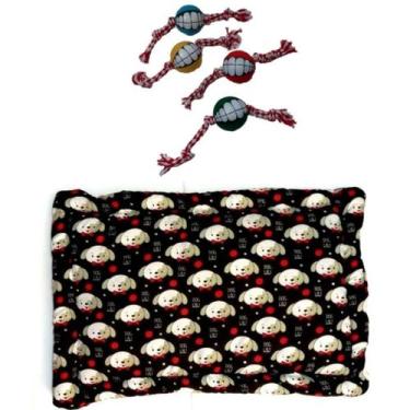 Imagem de Kit Para Cães E Gatos - Colchonete G E 1 Brinquedo De Corda - Nica pet