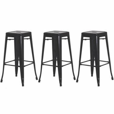 Imagem de Kit 3 Banquetas Alta Para Bar Balcão Bancada Pub Bistrô Cozinha Americ