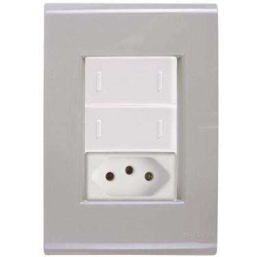 Imagem de Cj Dois Interruptor Duplo E Tomada 20a Liz Fendi Tramontina Completo P