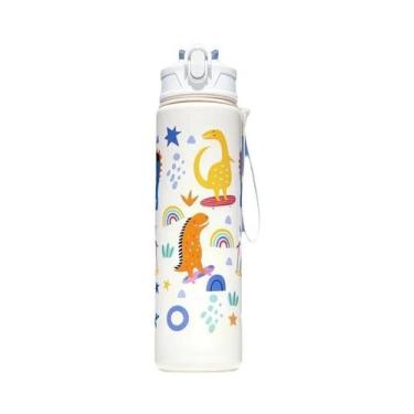 Imagem de Garrafa De Água Infantil De 750ml Com Design De Dinossauro, Copo À Pro