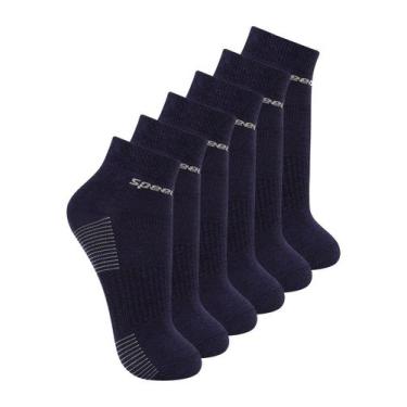 Imagem de Kit com 6 Pares de Meias Cano Curto Speedo 8034, Azul marinho, 39-44