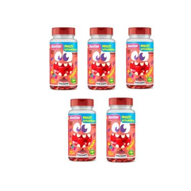 Imagem de Kit 5 Multivitaminico Kids 5x30 Gummys Sabor Framboesa Unilife-Unissex