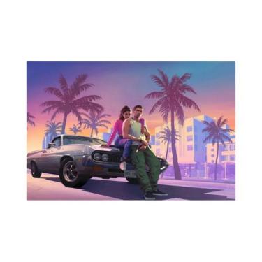 Imagem de Pôster De Arte De Parede Do Jogo Grand Theft Auto VI, Pintura Em Tela 