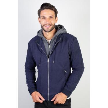 Imagem de Jaqueta suede capuz e gola moletom removível 91391-Masculino