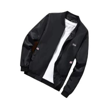 Imagem de Jaqueta Bomber Masculina Casual De Manga Longa Com Zíper E Gola Baseba