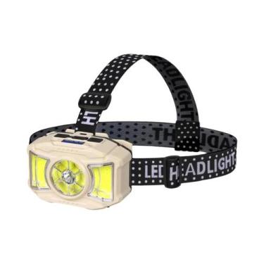 Imagem de Lanterna De Cabeça LED COB Recarregável Com 5 Modos, Bateria USB 18650