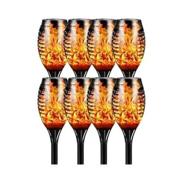 Imagem de Lanterna Solar Com Efeito De Chama 12/33/96 LEDs À Prova d'Água Para J