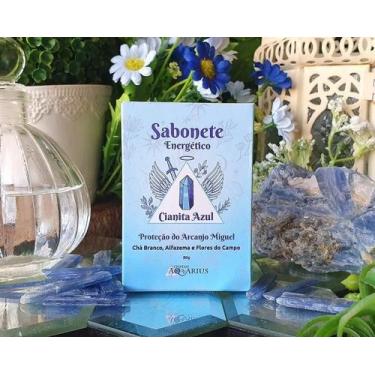Imagem de Sabonete Energetico do Arcanjo Miguel (Cianita Azul) - Cristais Aquari