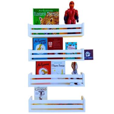 Imagem de Kit Nicho de Parede Criança Livro Infantil Estante Bonecos Carrinho Pe