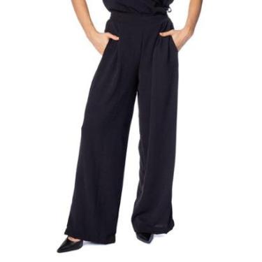 Imagem de Calça Feminina Giraffe Pantalona com Pregas Preto-Feminino