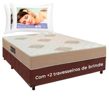 Imagem de Kit Cama Box + Colchão Casal Inova D33 + 2 Travesseiros Ortobom