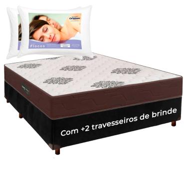 Imagem de Kit Cama Box + Colchão Casal Inova D45 + 2 Travesseiros Ortobom