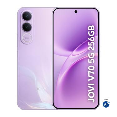 Imagem de Smartphone JOVI V70 5G Tela 6.83" 256GB Câmera 200MP Bateria 7000mAh Lilás Boreal