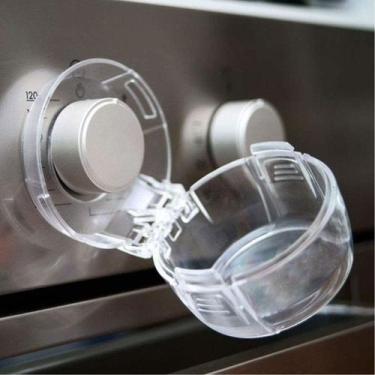 Imagem de Protetor Botão de Fogão á Gás Tampa CookTop Forno Cozinha Trava de Seg