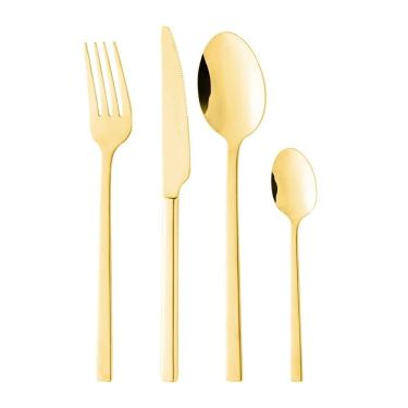 Imagem de Faqueiro de Aço Inox Firenze Dourado 24 Peças Wolff