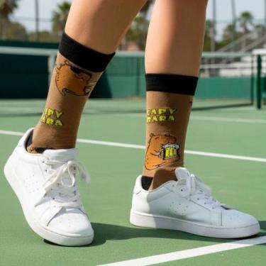 Imagem de Kit Meias Hoahi Cano Alto Longo Algodão Estampadas Divertidas Colorida