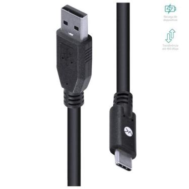 Imagem de Cabo USB Tipo C Para USB A Macho 2.0 1.8 Metros - VINIK