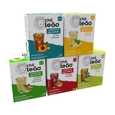 Imagem de Combo Chá Leão Preparo Em Água Gelada com 5 Caixas 10un 50 sachês