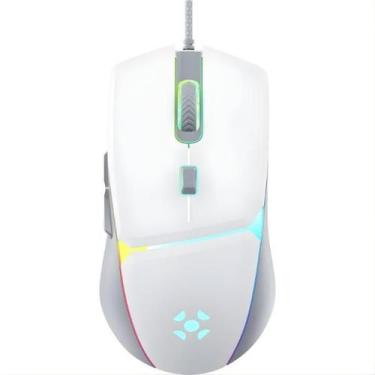 Imagem de Mouse Gamer Fortrek Crusader 12800 DPI USB Ambidestro Branco RGB 6 Bot
