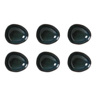 Imagem de Conjunto de Cumbucas Ovais Oceano para Servir Stoneware Alta Resistência Uso Diário Azul Porto Brasil