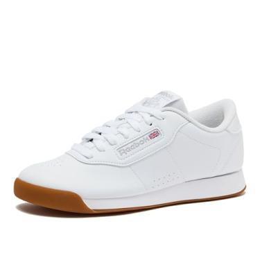 Imagem de Reebok Tênis feminino princesa, confortável para caminhada ou tênis, Branco/Goma, 37