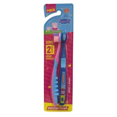 Imagem de Kit 2u Escova De Dente Infantil Peppa Pig George Dentalclean