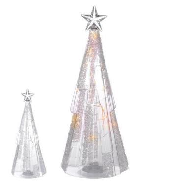 Imagem de ARVORE DE NATAL  DECOR C/LED 29cm (TRANSPARENTE) (FLORARTE) - Flor Art