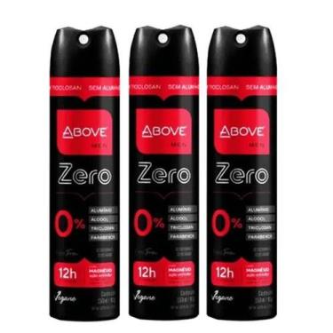 Imagem de kit c/ 3 Antitranspirante Zero Feel Free 150ml Above Men Sem Alumínio