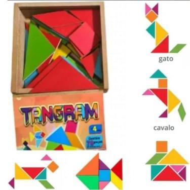 Imagem de Tangram Brinquedo Educativo em Madeira - Zaramel