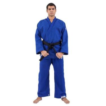Imagem de Kimono Torah Judo Trançado Plus Adulto, Azul, A0