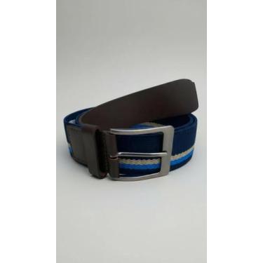 Imagem de Cinto Masculino Esportivo Couro e Elástico Azul 85 - Congratulations S