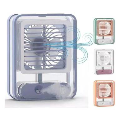Imagem de Mini Ventilador de Mesa Recarregável USB 3 Velocidades com Umidificado