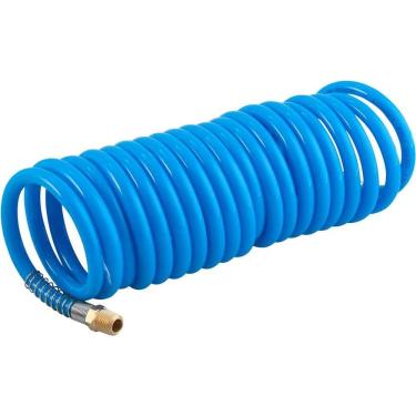 Imagem de Mangueira Espiral para Ar Comprimido Poliuretano Azul 5,0 m Conector 1-4 Npt Macho Vonder