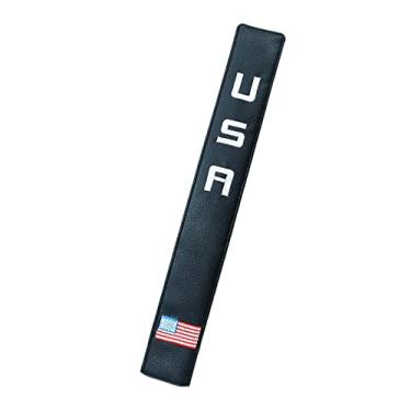 Imagem de DYNWAVE Suporte de capa para taco de alinhamento de golfe Quatro de couro Premium Protetor de taco de golfe com capacidade para cabellero 2 tacos , Preto