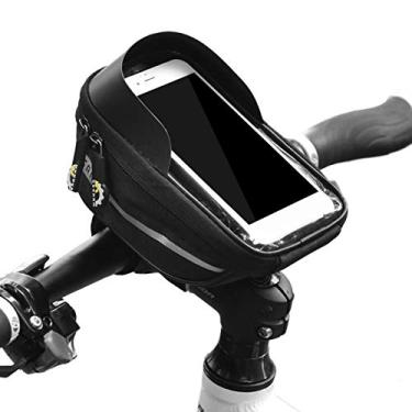 Imagem de yeacher Sacos de montagem de telefone para bicicleta Bolsa de tubo superior à prova d'água com tela de toque e capa de telefone para bicicleta Pacote de bolsa de armazenamento de ferramentas de telefone para