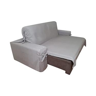 Imagem de Capa p/Sofá Retrátil e Reclinável em Tecido Gorgurão - Veste Sofás de 2,36m até 2,65m Cor:Cinza