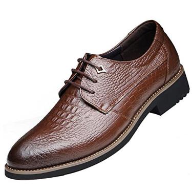 Imagem de Sapato masculino clássico de couro para negócios Gaorui para festa formal sem cadarço Oxford, Amarelo, 6.5