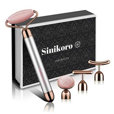 Imagem de Rolo de jade natural para rosto – 4 em 1 rolo de beleza facial para cuidados com a pele, massageador de rolo facial de quartzo rosa para rosto, olhos, pescoço, relaxamento muscular corporal e reduz linhas finas e rugas