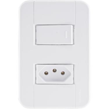 Imagem de 1 Interruptor Simples 10 A 250v e 1 Tomada A 250v Branco