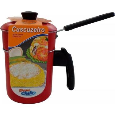 Imagem de Cuscuzeiro Para1 Ou 2 Pessoas De Alumínio Vermelho