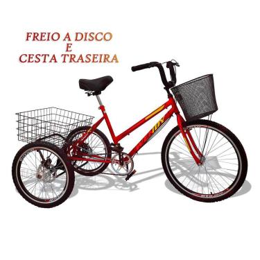 Imagem de Triciclo Deluxe Wendy Aro 26 Com Freio A Disco Cores