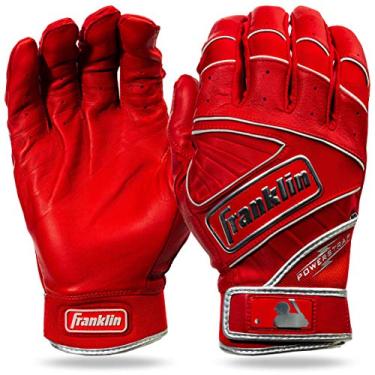 Imagem de Franklin Sports Luvas de rebatedor MLB - Powerstrap Chrome Adulto Masculino + Par de Luvas de Rebatedor Juvenil - Beisebol + Equipamento de Softball - Vermelho - Adulto Grande