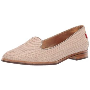 Imagem de MARC JOSEPH NEW YORK Balé de couro feminino feito no Brasil Columbus Circle Flat Ballet, Blush Nappa Weave, 5