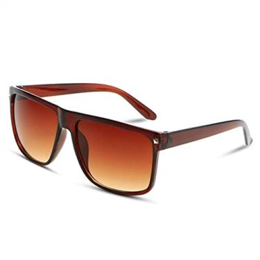 Imagem de Óculos de sol superdimensionados feminino designer de luxo com armação grande óculos de sol masculino clássico rebite óculos marrom preto, castanho-avermelhado, china