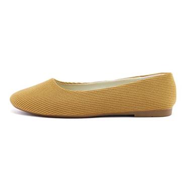 Imagem de Chinelos para mulheres, suporte de arco ortopédico sandálias anabela couro anel dedo do pé chinelos praia salto plano chinelos, Amarelo, 8
