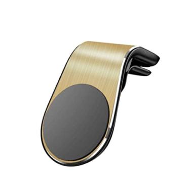 Imagem de Suporte Veicular Para Celular 360° Premium Magnético Automotivo Imã Universal Discreto Saída de Ar Prateado Compatível com Capa de Celular Sem Fio Portátil ONYK (Dourado)